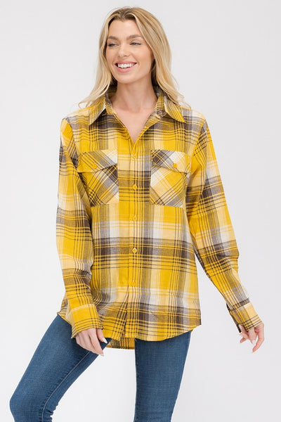 S-The Olivia Plaid Flannel Shirt