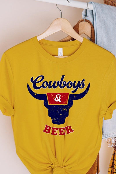 Cowboys & Beer Graphic T Shirts