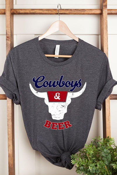 Cowboys & Beer Graphic T Shirts