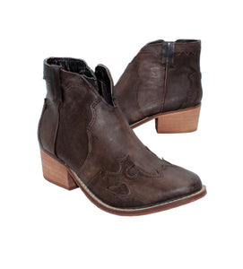 Drexel Genuine Leather Bootie with Overlay Cut-Outs