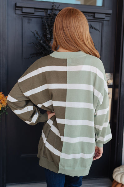 S-Can't Decide Color Block Striped Sweater