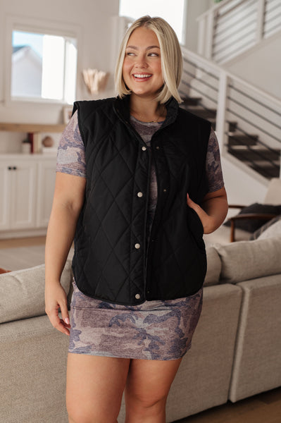 S-Neither Here Nor There Puffer Vest in Black