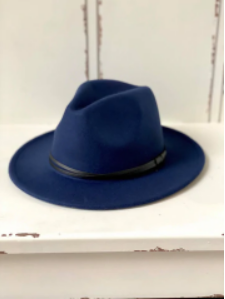 AP200 Wool Double Leather Ribbon Fedora Hats - Rustik Sage Boutique
