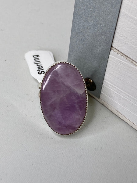 S129 M&S Sterling Silver Oval Purple Stone Ring *Final Sale* - Rustik Sage Boutique